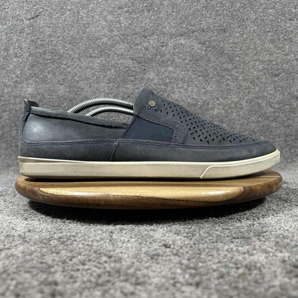 ECCO Collin Men's Size 12 Blue Perforated Leather Slip On Loafer Shoes Used